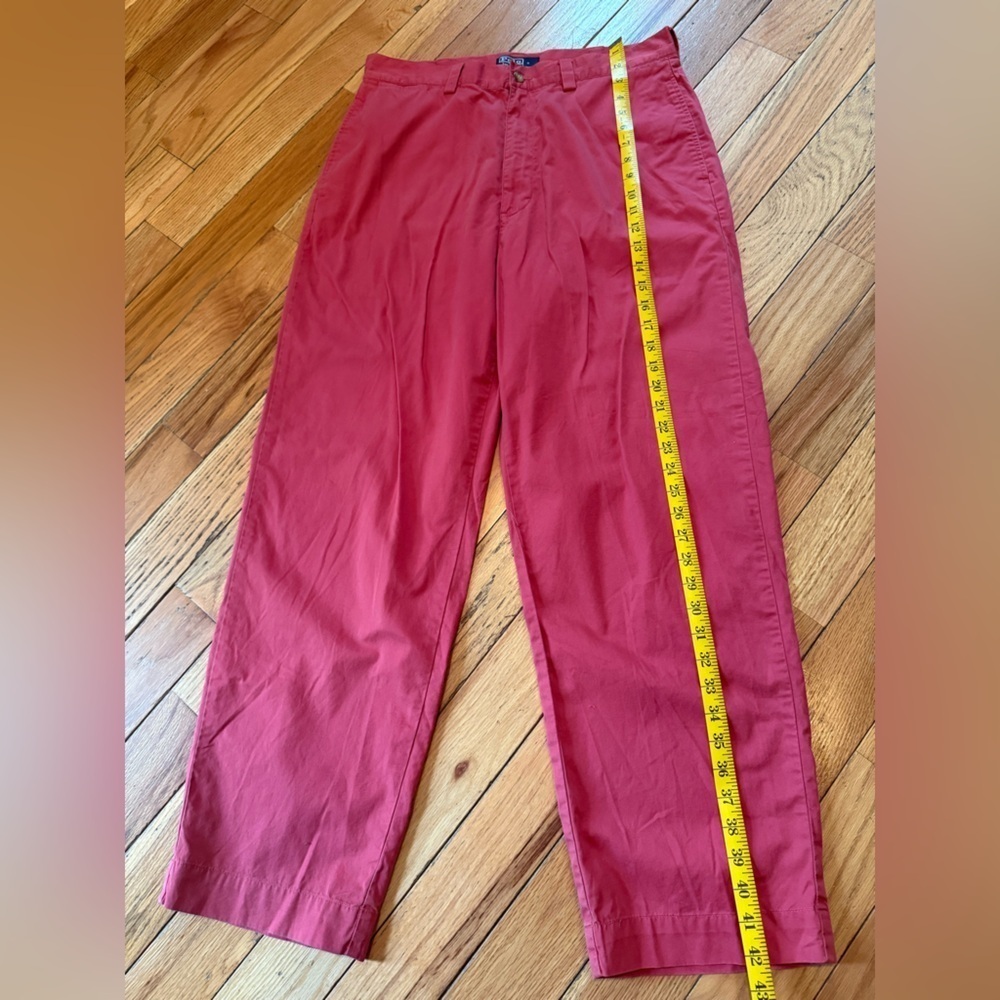 VTG Polo Ralph Lauren Philip Pants Men 34x30 Chino Relaxed Baggy Y2K Salmon Pink - Picture 12 of 14